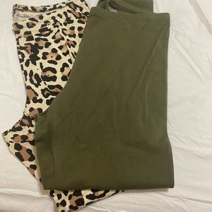 Green and Leopard leggings